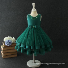 New stylish evening green gown party dress for 3-5 year old girl